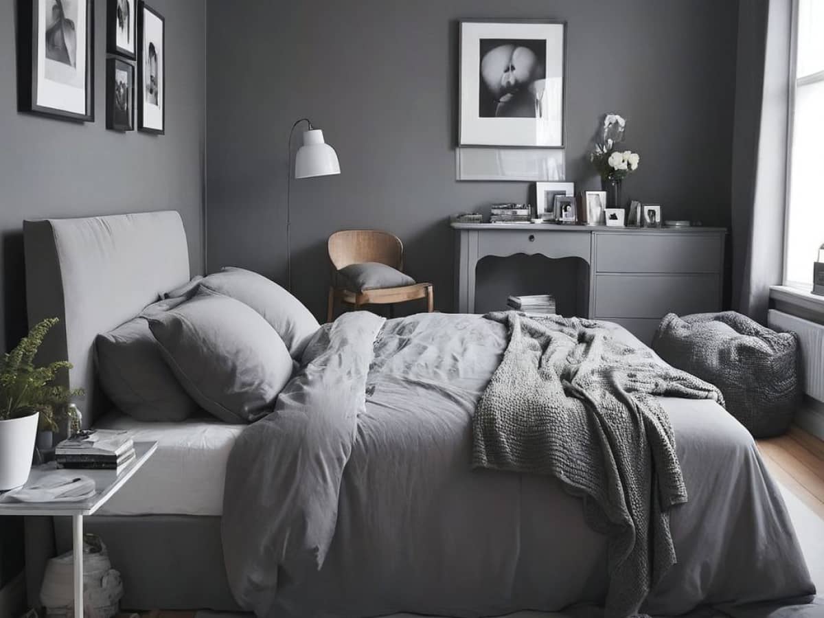 Kamar Aesthetic Cowok Serba Abu-abu